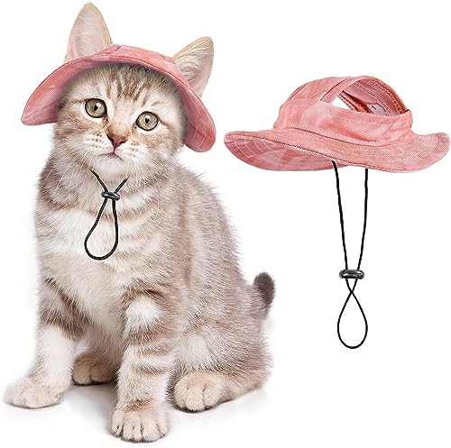 Katzen-/Hundehut nur für Katzen mit verstellbarer Schnur Haustierhut kleines Haustier für kleine und mittelgroße Katzen Geburtstagsparty Kostüm Dekoration (groß, rosa) von SETSBO