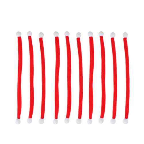 SEWACC 10 x Weihnachts-Weinflaschenabdeckungen, Mini-Weihnachtsmannmütze, Katze, Weihnachtsschal, Schals für Hunde, Winterschal für Hunde, Basteln, Katze, Keramik, Dekorationen von SEWACC