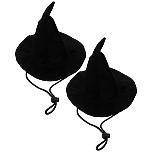 SEWACC 2 Stück Halloween-Haustiermütze Schwarzer Polyester-Hexenhut Für Katzen Und Hunde Haustier-Kopfschmuck Für Halloween- Mittlere Größe SEWACC 2 Stück Halloween-Haustiermütze Schwarzer Polyester-Hexenhut Für Katzen Und Hunde Haustier-Kopfschmuck Für Halloween- Mittlere Größe von SEWACC