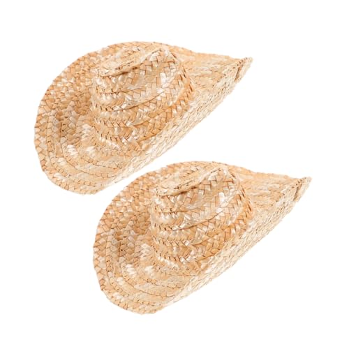 SEWACC 2St Cowboyhut Strohhut Mini-Sonnenhut kleine Strohhüte Mini gewebte Mütze Minipuppe Strohhut Puppenstrohhüte mini Strohhut strickmützen Sonnenhut für Hunde Hund Sombrero-Hut Khaki SEWACC 2St Cowboyhut Strohhut Mini-Sonnenhut kleine Strohhüte Mini gewebte Mütze Minipuppe Strohhut Puppenstrohhüte mini Strohhut strickmützen Sonnenhut für Hunde Hund Sombrero-Hut Khaki von SEWACC