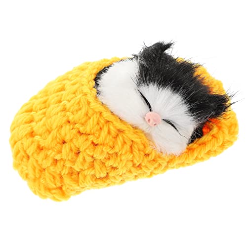 SEWACC Katze Pluesch Schlafende Katze In Pantoffel 1Pc Schlafende Katze Puppe Süßes Katzenspielzeug Kleine Schlafende Katze Hausschuhe Für Dekore (Farbe 3) von SEWACC