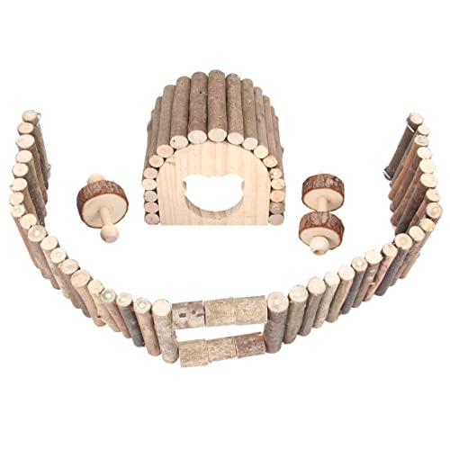 SEWOART 1 Satz 6 Stück Hamster Honey Bag Holzspielzeug Hamster hamsterspielzeug kaninchenspielzeug Kauen beißen Simulationszaun Haustier Spielplatz Plastik von SEWOART