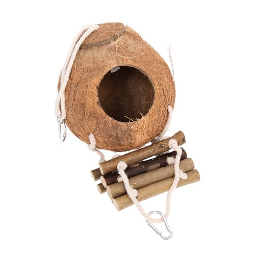 SEWOART 1 Satz Eidechsen höhle Hamster hamsterspielzeug vogeltränke käfig vogelkäfig käfig Haustiere pet Bed schaukel dekoratives Hamsternest Hausvogelnest Kokosnussschale Brown von SEWOART