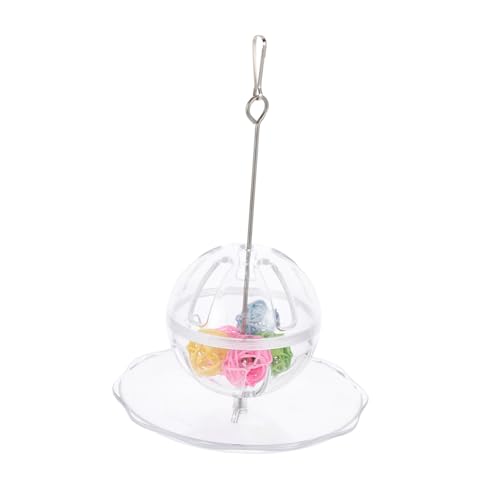 SEWOART 1 Satz Futter hängende Schale dekovögel kanarienvogel Vogelhaltung Vogelspielzeug Zubehör für Vogelkäfige groß Vogelfutterfuttermittel Futter perforierte Kugel Acryl Transparent von SEWOART