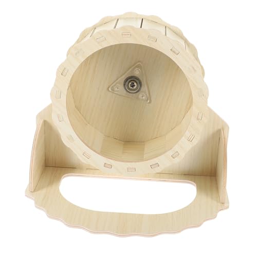SEWOART Hamsterrad aus Holz für Kleine Haustiere Hamster Übungsspielzeug mit Lagerung Rack Geräuschloses Laufrad für Hamster Rennmäuse und Igel von SEWOART