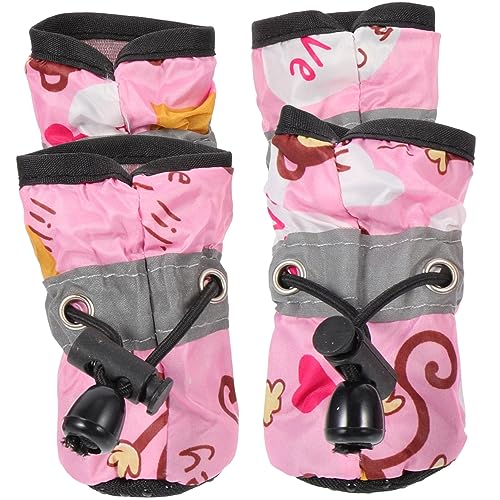 SEWOART 1 Satz Hundeschuhe mit weicher Sohle Schnee Pfote Körperpflege Stiefeletten Griff hundezubehör Dog Accessories Dog Shoes verstellbare Schuhe für Haustiere Haustierbedarf Stoff Rosa von SEWOART