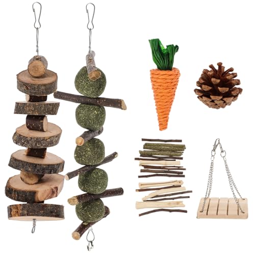 SEWOART 1 Satz Kaninchen Kauspielzeug Für Haustiere Futter Hunde-Puzzle- Ratte Kaninchen Behandelt Kaninchen Kauen Heu Hase Plüsch Kauer Hasenspielzeug Hölzern von SEWOART