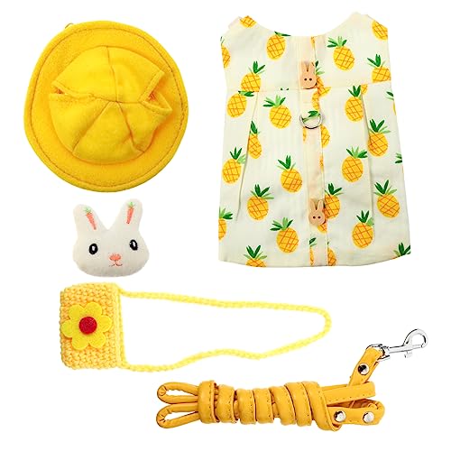 SEWOART 1 Satz Kaninchenleine Trageschlaufe Für Kleine Hunde Hasen-Accessoires Tasche Ratte Hasenspielzeug Tiere Kostüme Hasengeschirr Und Leine Tierischer Hut Yellow Baumwolle von SEWOART