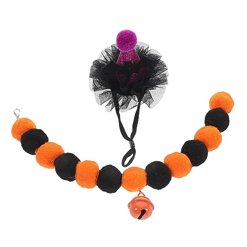 SEWOART Glöckchenhalsband für Katzen Halloween-Katzenhalsband-Set Pom Decor 2-TLG. Katzenhut SEWOART Glöckchenhalsband für Katzen Halloween-Katzenhalsband-Set Pom Decor 2-TLG. Katzenhut von SEWOART