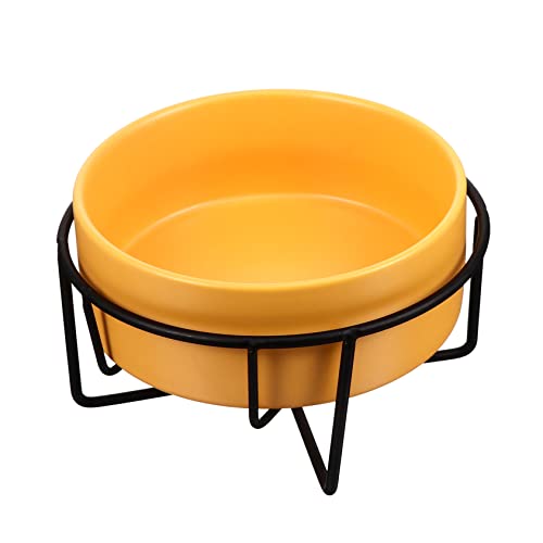 SEWOART 1 Satz Katzenschüssel aus Keramik tierfutter pet Supplies Katzenfutter futtercontainer keramikschüssel Matte für Hunde Hundenäpfe Bahnhof Futterautomat mit Ständer Hundenapf Orange von SEWOART