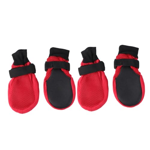SEWOART Atmungsaktive Hundeschuhe Für Kleine Und Mittlere Hunde rutschfeste Sohle Pfotenschutz Einfach Anzuziehen Rot SEWOART Atmungsaktive Hundeschuhe Für Kleine Und Mittlere Hunde rutschfeste Sohle Pfotenschutz Einfach Anzuziehen Rot von SEWOART