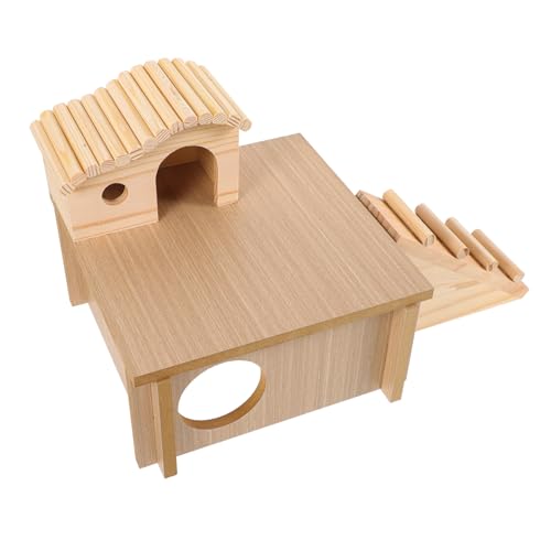 SEWOART 1 Satz Plattform Fluchthaus Käfig Hamster -Nestspielzeug Hasenhaus Kaninchenstall Hütte Hamster hamsterspielzeug Hamster Holzhaus beißen- Nest Hamsterspielplatz hölzern von SEWOART