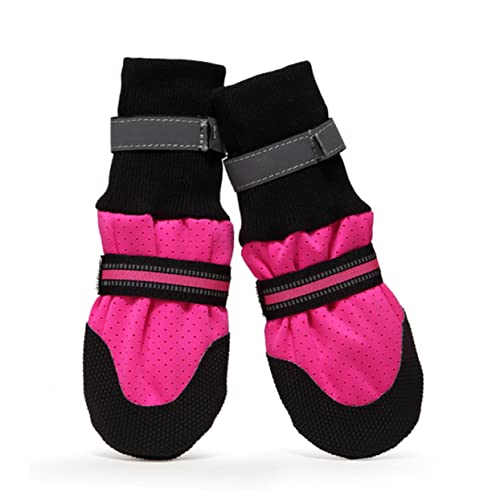 SEWOART 1 Satz Stylische Hundeschuhe für Herbst und Winter rutschfeste Bequeme Boots für Hunde Schützend Warm und für im Freien Rosy von SEWOART