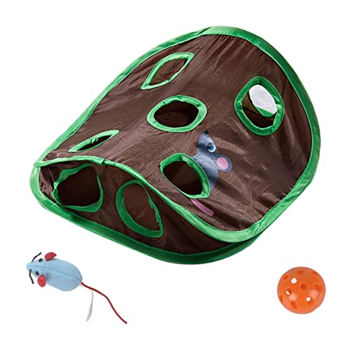 SEWOART 1 Satz Tunnelspielzeug Für Katzen Tunnelröhre Für Katzen Drinnen Katzenspieltunnel Versteck Kätzchenspielzeug Für Hauskätzchen Katzentunnel Mit Löchern Labyrinth Polyester Green von SEWOART