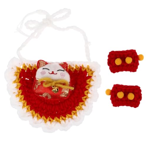 SEWOART Dekorative Pet Handschuhe Bib Entzückende Katze Bib Cartoon Welpen Handschuhe Gestrickte Kätzchen Satz von SEWOART