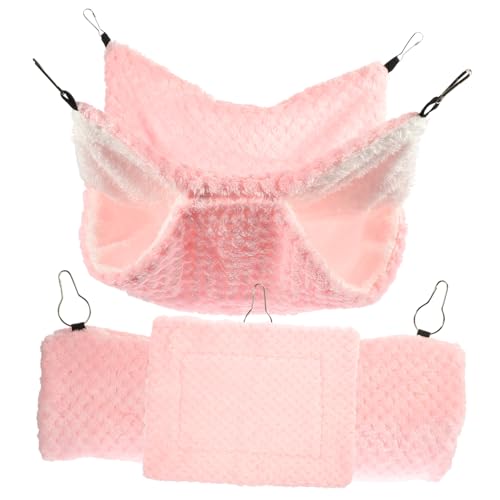 SEWOART 1 Set Hamster Hängematte Chinchilla Guinea Pig Pet Ferred Hängematte Rosa Flanell von SEWOART