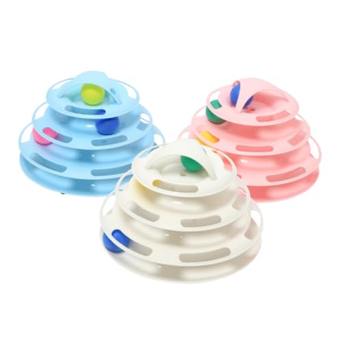 SEWOART Katzenspielzeug Drehteller Vierlagig Rotierender Ball Katzenbahnturm Spielzeug Für Katzenspielzeug Ball SEWOART Katzenspielzeug Drehteller Vierlagig Rotierender Ball Katzenbahnturm Spielzeug Für Katzenspielzeug Ball von SEWOART
