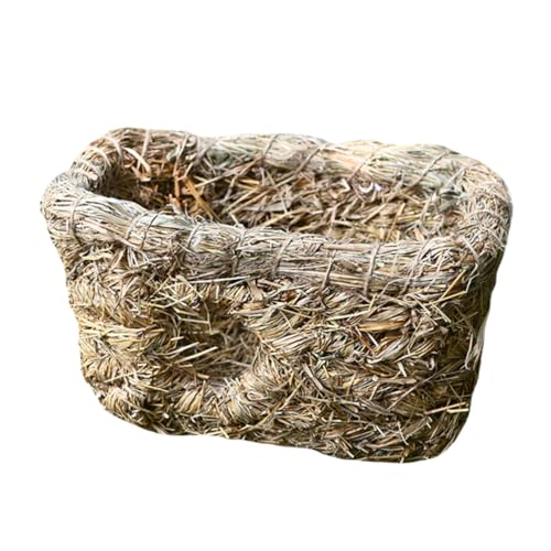 SEWOART Häuschen Für Kaninchen Aus Stroh Kompakt Und Langlebig Als Schlaf Und Spielplatz Für Kleine Haustiere Handgewebtes Design von SEWOART