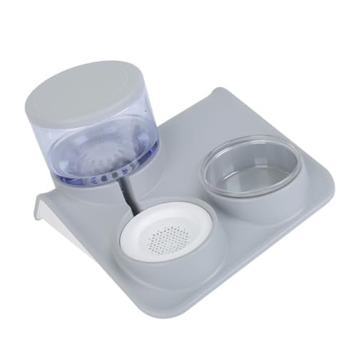 SEWOART 1 Stück Futterautomat für Haustiere pet Bowl hundetrinkbrunen Dog Water Dispenser Schüssel groß Haustierbedarf Haustiernapf mit doppeltem Verwendungszweck Rostfreier Stahl Grey von SEWOART