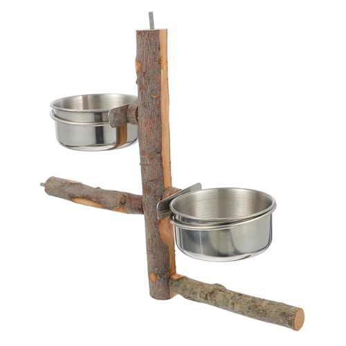 SEWOART Papageienstange Mit Schale Vogelständer Vogelzubehör Naturlich Holz Stand Für Kleine Papageien Und Vögel SEWOART Papageienstange Mit Schale Vogelständer Vogelzubehör Naturlich Holz Stand Für Kleine Papageien Und Vögel von SEWOART