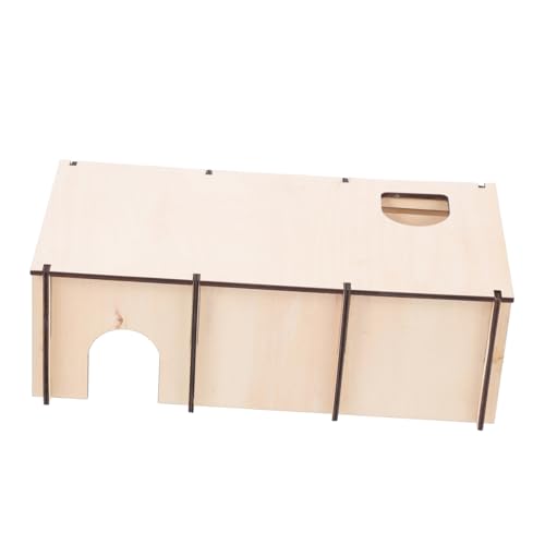 SEWOART 1 Stück Hamsterhaus groß Hamsterdekorationen für den Käfig Hamster Unterschlupf drinnen Haustier nagerheim nagerhaus holzhaus Hamsternest aus Holz Kleintierkäfig hölzern von SEWOART