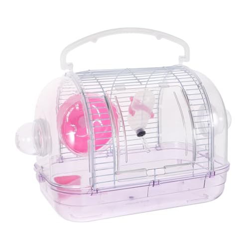 SEWOART 1 Stück Hamsterkäfig Kleines Tier Innenkäfig Meerschweinchenkäfig Drinnen Kleiner Meerschweinchenkäfig Nagetier Träger Käfige Für Meerschweinchen Haustierbedarf Eisen Rosa von SEWOART