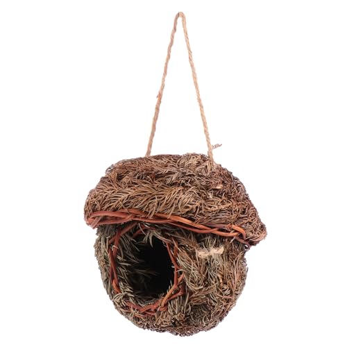 SEWOART 1 Stück Handgewebtes Vogelhaus aus Stroh für Kreatives Nistkästchen Hängendes für Wellensittiche und Kleine Schutz von SEWOART
