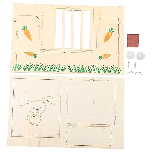 SEWOART 1 Stück Hasengrasständer kanninchenfutter Futter Hasen Futter essensboxen kifferbox Food Box Kaninchen Hasenversorgungen Käfig Werkzeug Futterautomat für Heu Hase Heuhalter hölzern von SEWOART