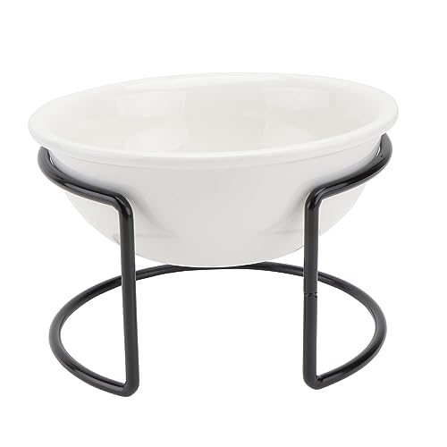 SEWOART 1 Stück Keramiknapf für Haustiere Haustierfuttermatte Hund pet Water Bowl pet Food Container katzennäpfe Tierfutterautomat aus Keramik einfacher Haustiernapf Schmiedeeisen Weiß von SEWOART