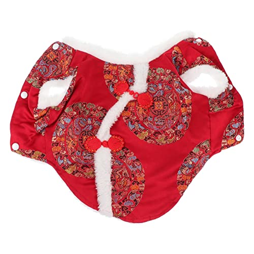 SEWOART 1 Stück Kleidung für Haustiere Haustierbekleidung für Hunde klein Hunde Kleidung züchten Party hundemantel Dog Raincoat Tang-Anzug Haustierbekleidung Haustierkleidung Baumwolle rot von SEWOART