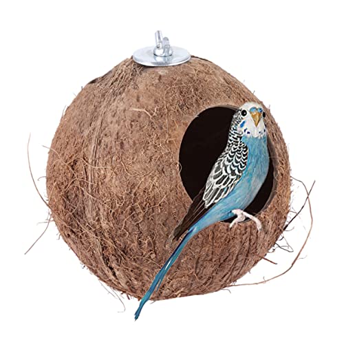 SEWOART 1 Stück Kokosnussschalennest Papageienspielzeug Vogel-Kokosnuss- Kokosnest Natürliches Vogelnest Vogel Kokosnuss Kokosnuss-vogelhaus Nest Für Papageien Coffee von SEWOART