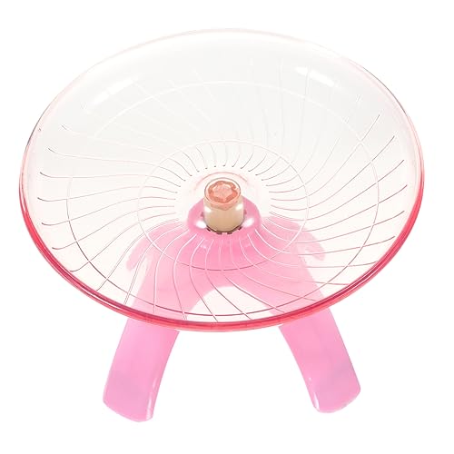 SEWOART 1 Stück Scheibe Laufen Lassen Katzenlaufrad Hamster Auto Fliegende Untertasse Hamsterrad Haustier Laufstall Hamster hamsterspielzeug Übungsrad Nicht laufende Scheibe Rosa von SEWOART