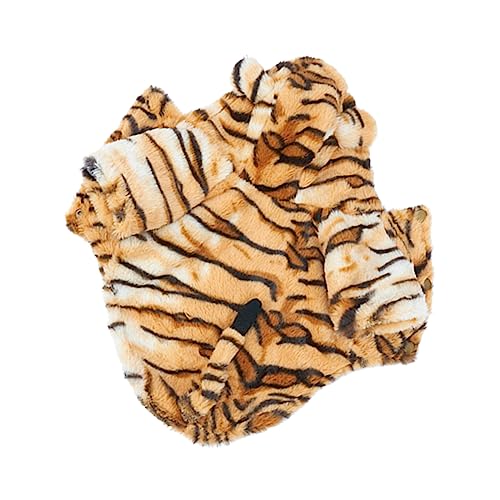 SEWOART 1 Stück Tigermuster -Transformation Outfit Kostüm Kleidung Wintermantel für Welpen Hunde-Outfit Hunde-Hoodie Winter hundemantel Haustierhundpullover Polyester von SEWOART
