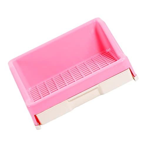SEWOART 1 Stück Toilette mit Haustierschublade Kaninchenstall Zubehör kaninchentoilette Mini schubladenschrank Toilettenschüssel Kaninchen-Töpfchen-Trainingstoilette Plastik Rosa von SEWOART