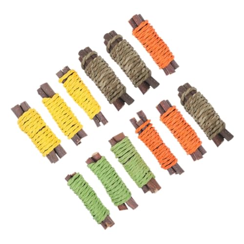 SEWOART 12 Stück Kauspielzeug Für Hasen Aus Zweigen Haustier-Snacks Für Meerschweinchen Backenzähne Zähneknirschen Spielzeug Zufällige Farbe von SEWOART