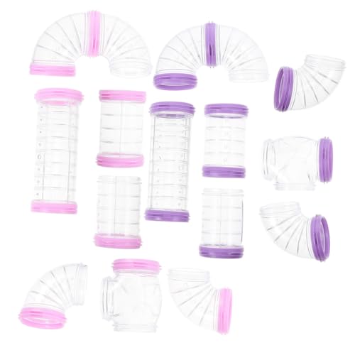 SEWOART 16 Stück Teiliges Hamsterkäfig DIY Tunnel Transparente Verbindungsschienen Externe Rohre Spieltunnel für Hamster und Kleine Haustiere Einfach Montierbar Farbiges Abenteuerspielzeug von SEWOART