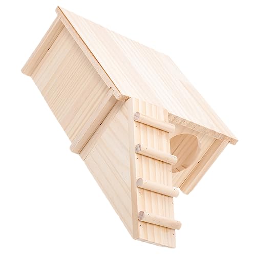 SEWOART 1Satz Hamster Holzhaus Mit Tunnel Und Entzückendes Versteck Für Hamster Mehrkammerige Holzspielzeug Für Kleintiere Käfigzubehör Für Haustiere von SEWOART