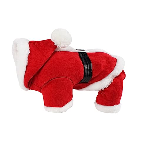 SEWOART Welpenkleidung 1Stk Weihnachtsmann-Outfit für Hund Kleidung für kleine Hunde Kleider Weihnachtsmann-Kostüm Haustier-Partykostüm Hundekleidung für Weihnachten niedlich rot von SEWOART