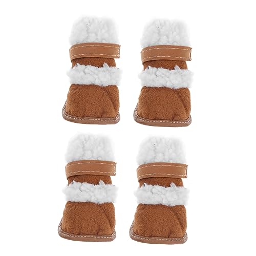 SEWOART 2 Paar Schneestiefel für Haustiere hundeschuhe Schneestiefel für Katzen Kurze Winterstiefel Welpenstiefel Hundestiefel warm halten Haustierschuhe Pfote Sherpa von SEWOART