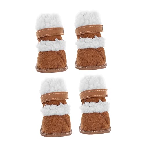 SEWOART Stilvolle Kurze Haustierstiefel Schneeschuhe für Hunde 3 Größen warme Welpen-Anti-Rutsch-Schuhe bequemer Flacher Absatz für den Winter von SEWOART
