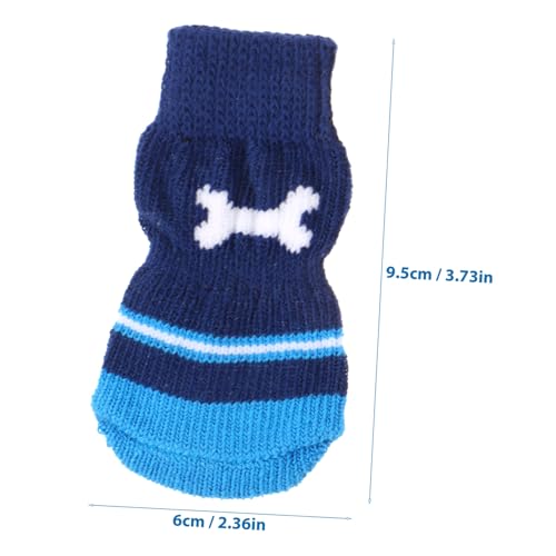 SEWOART 2 Paare Atmungsaktive Hundesocken mit Rutschfester Sohle Leichte Baumwollsocken für Kleinen bis Mittleren Hund Pfotenfreundlicher Schutz für Drinnen und Draußen Blau mit von SEWOART