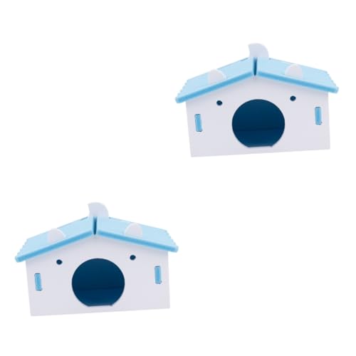 SEWOART 2 STK Hamster Nest Schlafhaus Eichhörnchen Hamsterkäfige Haustier Kleines Tier Kleines Kaninchenhaus Hamsterzubehör Hamsterhüttenhöhle Spielzeug Für Haustiere Hölzern Blue SEWOART 2 STK Hamster Nest Schlafhaus Eichhörnchen Hamsterkäfige Haustier Kleines Tier Kleines Kaninchenhaus Hamsterzubehör Hamsterhüttenhöhle Spielzeug Für Haustiere Hölzern Blue von SEWOART