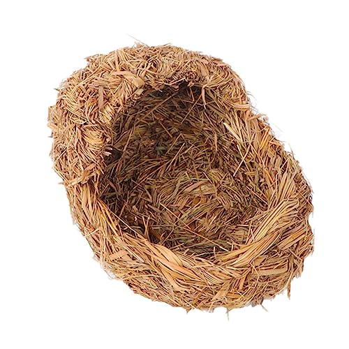 SEWOART 2 Stück Bequemes Katzennestbett Korb Strohflechten Dekoratives Haustierbedarf Grasbett Für Haustiere Hellgelb von SEWOART