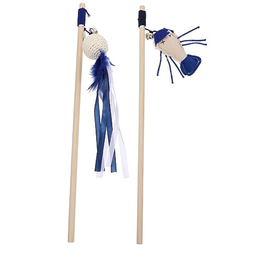 SEWOART 2stücke Interaktive Katzenangel Spielzeug Mit Holzgriffen Katzenspielzeug Für Spiel Und Bewegung Fördert Die Gesundheit Und Bindung Zwischen Mensch Und Katze SEWOART 2stücke Interaktive Katzenangel Spielzeug Mit Holzgriffen Katzenspielzeug Für Spiel Und Bewegung Fördert Die Gesundheit Und Bindung Zwischen Mensch Und Katze von SEWOART