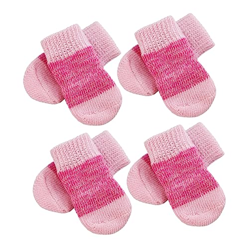 SEWOART 2 Sätze Haustier socken tierische bescherung pet paw hundeschuh Hundepfotensocken sockenschuhe rutschfeste elastische Haustiersocken rutschfeste Socke für Haustiere Polyester Rosa von SEWOART