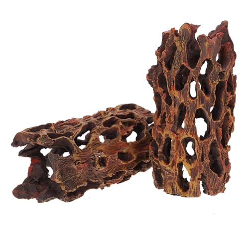 SEWOART 2 Stück Baumloch -Ornamente Versteck Höhle Dekorationen für Aquarien Tank Zucht Aquarium Zubehör Aquarium Dekoration Aquarium Schmuck Zubehör für Aquarien Fischgarnelenhaus Harz von SEWOART