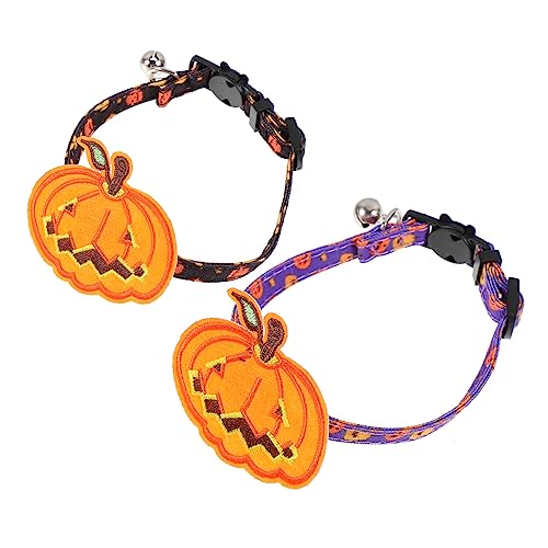 SEWOART 2 Stück Halsband Glocke Kostüm Halloween- Kragen Dekorationen Halloween Theme Halloween Decorations Halloween-Haustierhalsbänder für Hunde Polyester Black SEWOART 2 Stück Halsband Glocke Kostüm Halloween- Kragen Dekorationen Halloween Theme Halloween Decorations Halloween-Haustierhalsbänder für Hunde Polyester Black von SEWOART