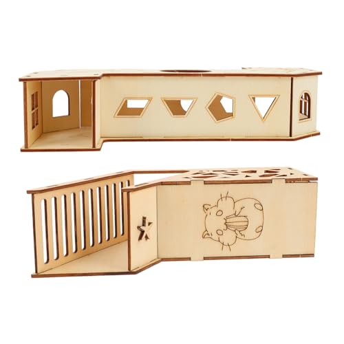SEWOART 2 Stück Hamster Holz Spielzeug Lustige Tunnel Für Kleintiere Naturmaterial Langlebig Und Sicher Für Hamster Und Kleine Mäuse SEWOART 2 Stück Hamster Holz Spielzeug Lustige Tunnel Für Kleintiere Naturmaterial Langlebig Und Sicher Für Hamster Und Kleine Mäuse von SEWOART