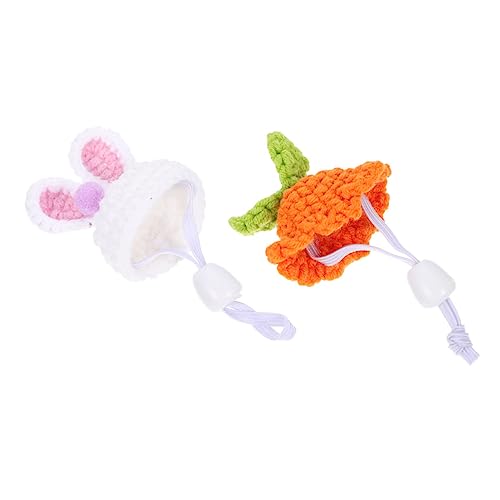 SEWOART 2stücke Gestrickte Hamstermütze Für Kleine Haustiere Dekorative Kopfbedeckung Einfach Auszuziehen Waschbar Und Wiederverwendbar Für Hamster Meerschweinchen Und Kleine Tiere von SEWOART