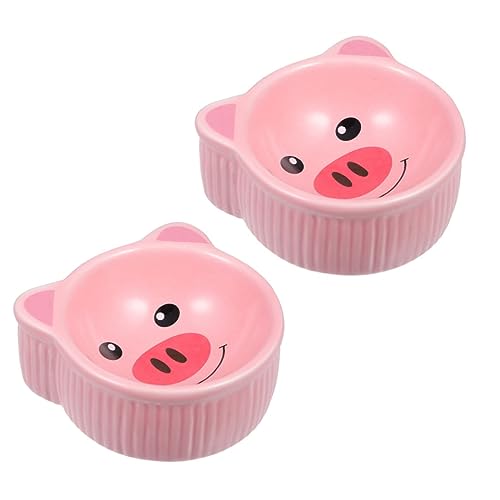 SEWOART 2 Stück Hamsterschale aus Keramik automatisch Heu Futternapf für Ratten Spender Käfig hamsterzubehör Hamster zubehör Haustierwasserbehälter Futternäpfe für Hamster Rosa von SEWOART